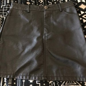 Black leather skirt